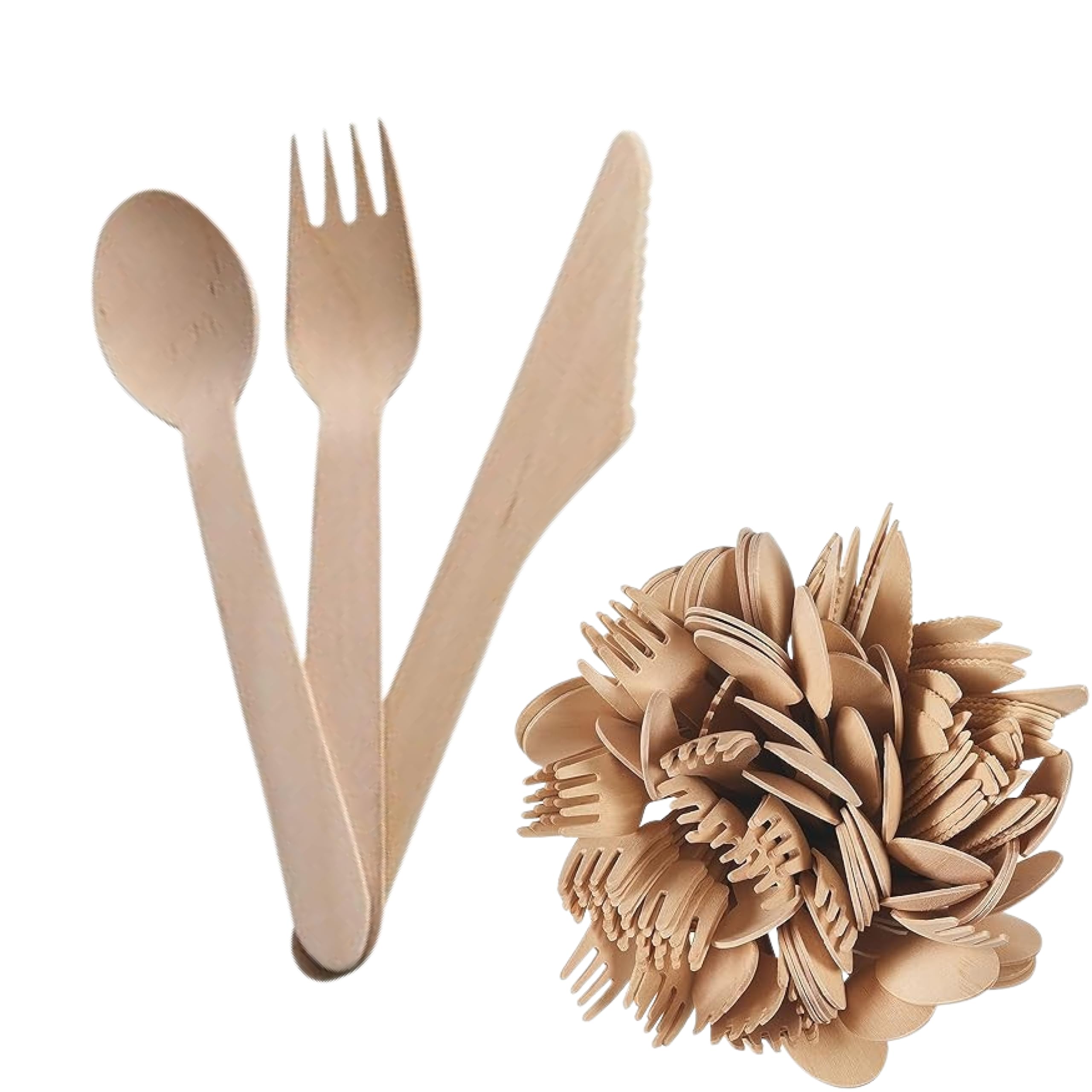 Amazon.com: Perfect Stix Wooden Cutlery Kit. Pack of 200 : Health